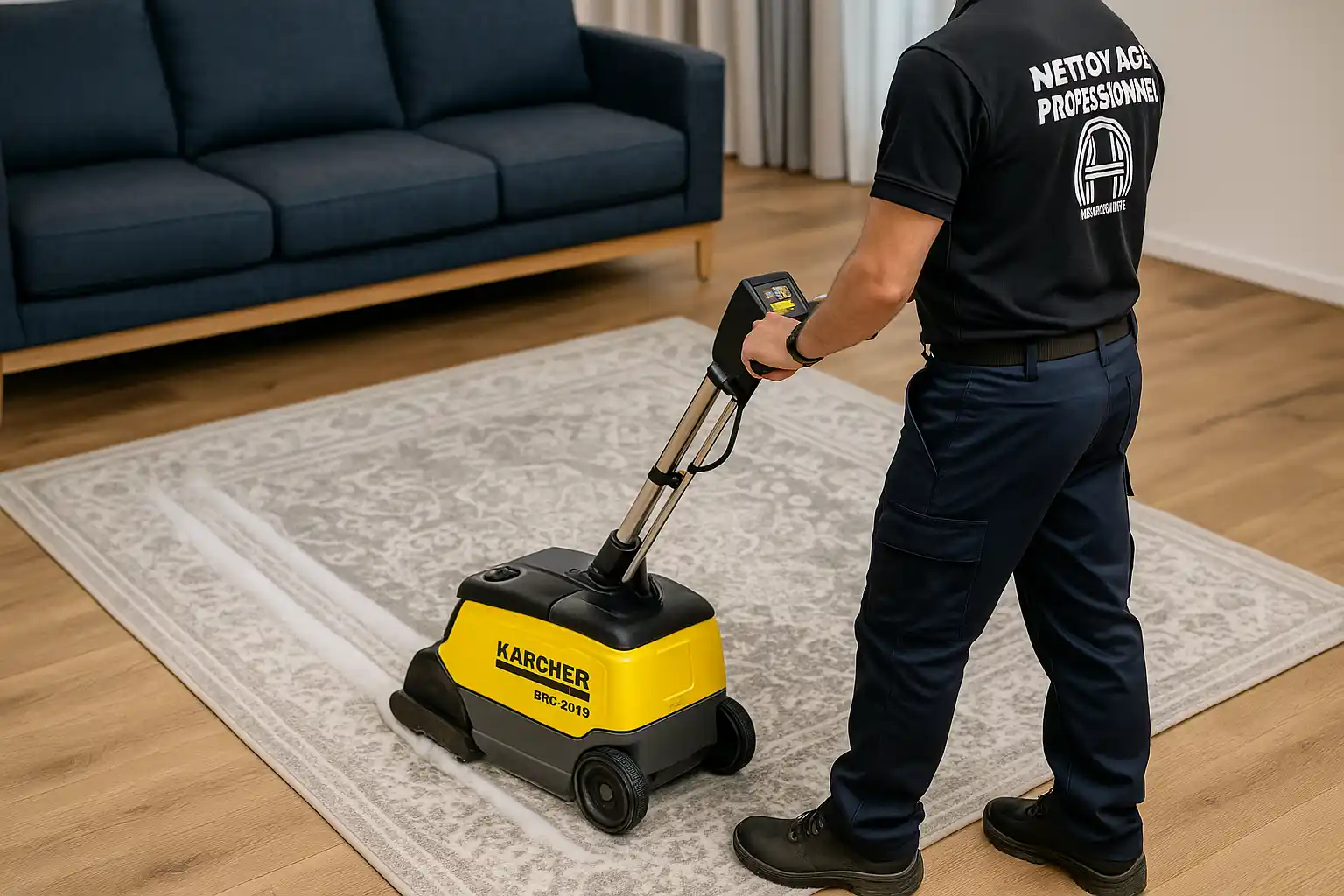 Nettoyage de tapis dans un commerce ou showroom à Val d'Isère